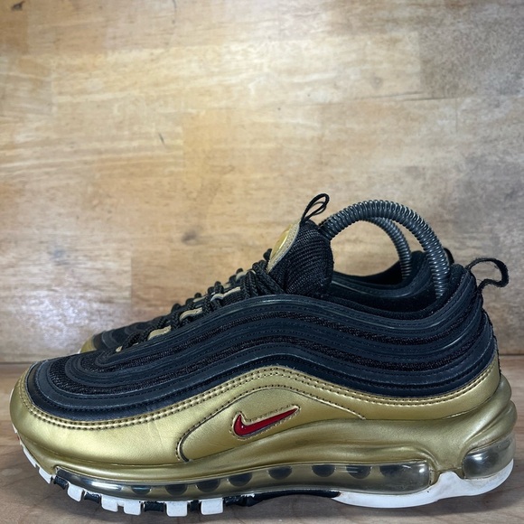 Nike Air Max 97 QS B-Sides RETRO Womens Size 7.5 Shoes Sneakers Metallic Gold - Picture 4 of 11